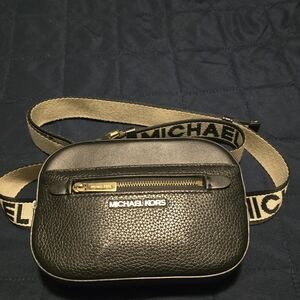 Michael Kors Black and Gold Belt Bag